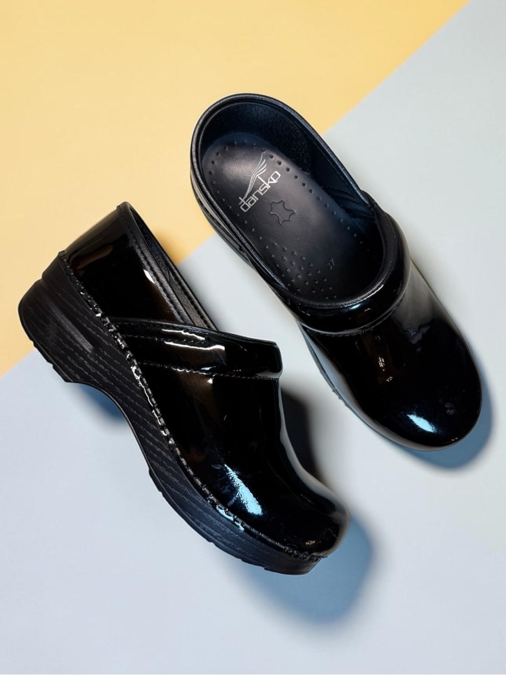 Dansko Black Patent Leather Slip-On Clogs Women’s Shoes - EU Size 37